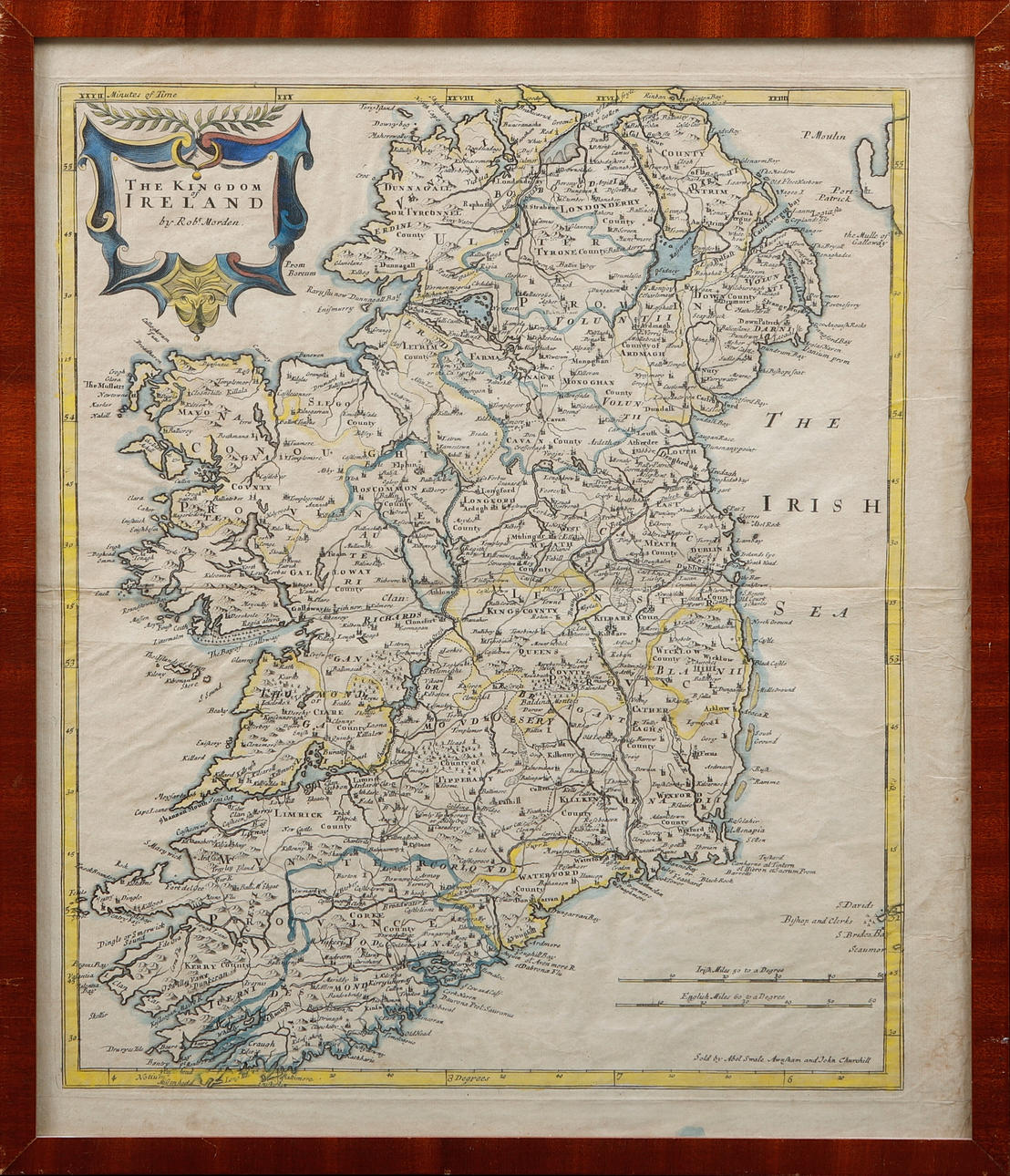 FRAMED MAP, Irlannin kuningaskunta, kirjoittanut Rob. Murhat.