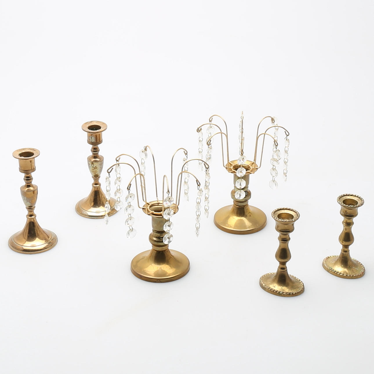 PARTI LJUSSTAKAR, 3 par, mässing 8 delar.