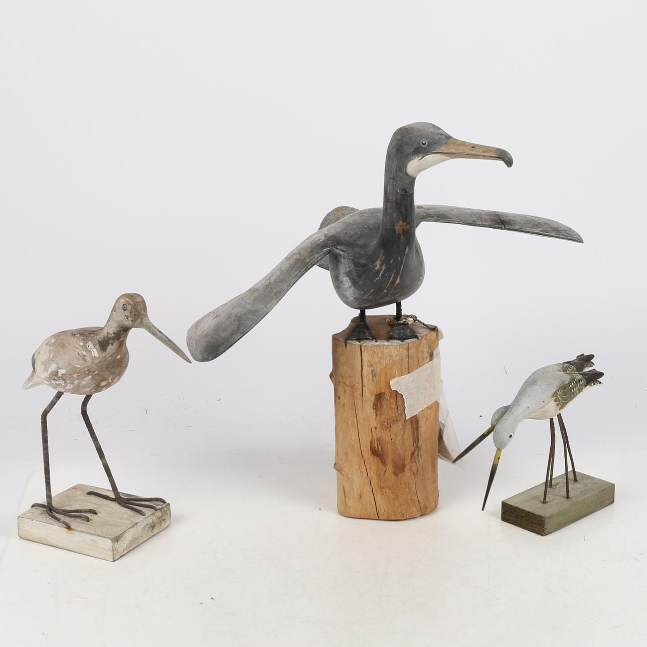 SKÄRGÅRDSSKULPTUR AV SKARV I TRÄ (3).