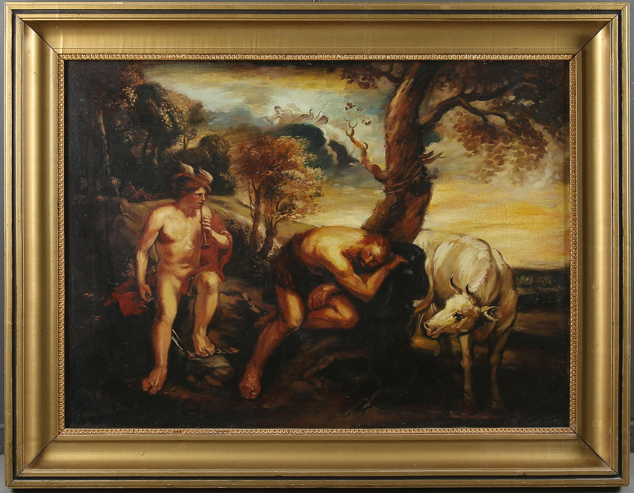 PETER PAUL RUBENS. REPLIK. "Mercury and Argus", olja på duk, signerad "Zb. Dera". 1900-tal.