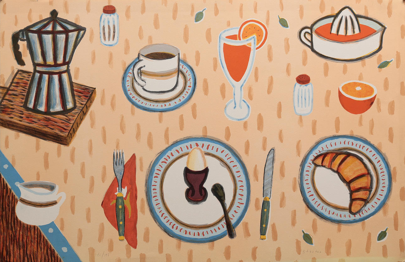 PHILIP STANTON. Still life with qbcoffee pot.