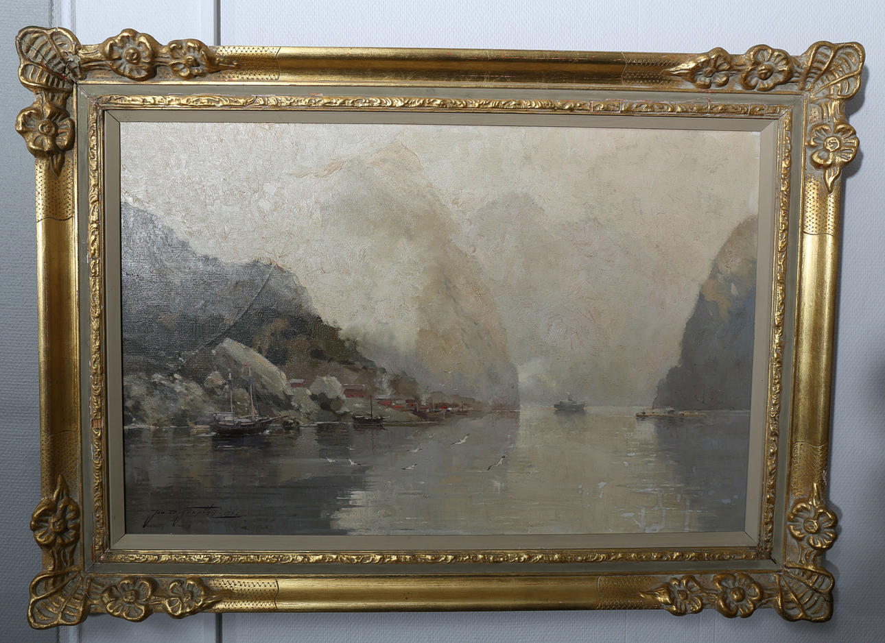 JAN BOHUMIL POSPISIL. Olja på duk, Molnigt bergslandskap, signerad, daterad 1951.