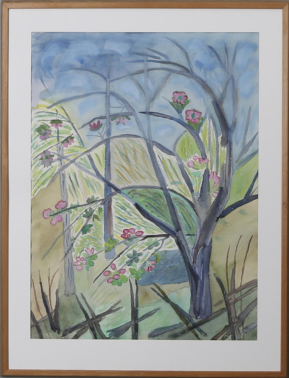 IDUN LOVÉN. Akvarell, signerad.