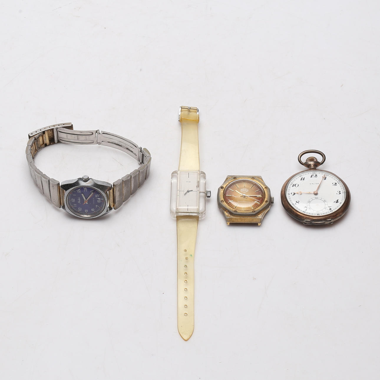 ARMBANDSUR, 3 st och FICKUR, silver.