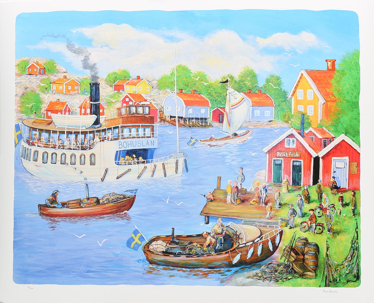 MATS HÅRDELL. Kykrösund, färgserigrafi 24/250, signerad.