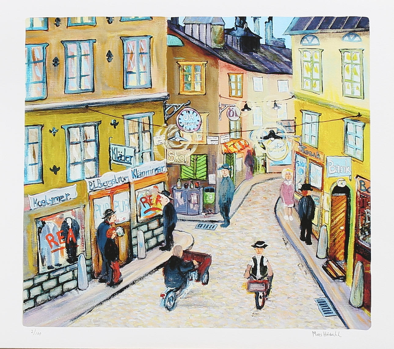 MATS HÅRDELL. Gamla stan, färgserigrafi nr 2/100, signerad.