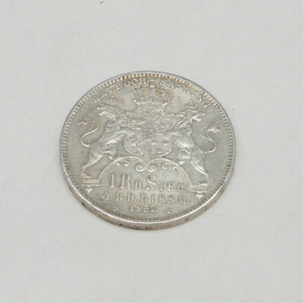 COIN, silver, 1 Riksdaler, Spec. Oscar I, 1857.