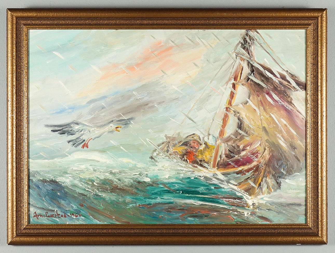 ARNE GARSTAD. Oil on panel, signed 1960.