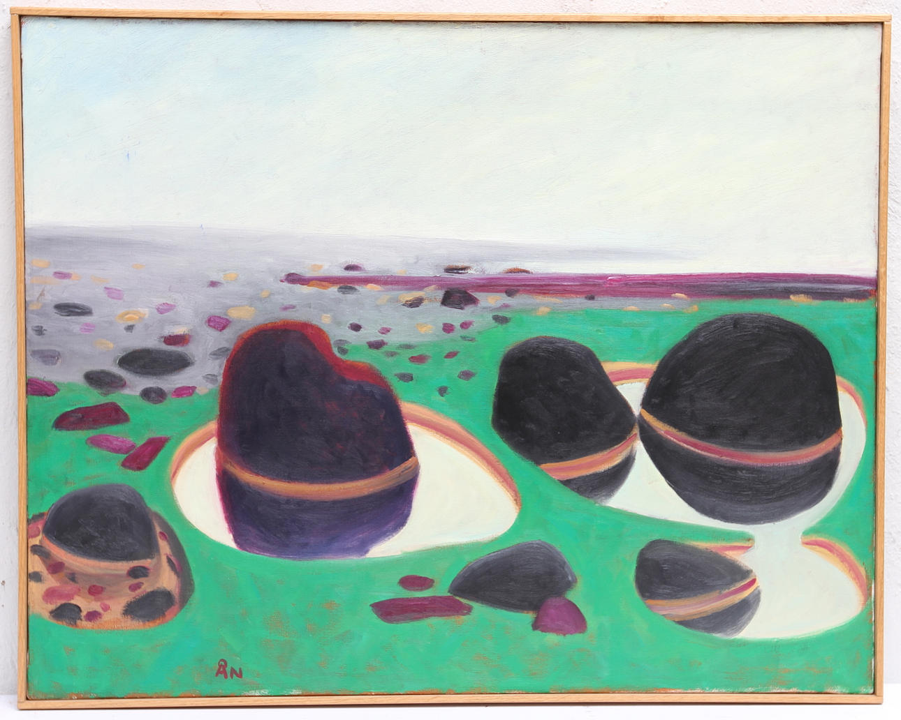 ÅKE NILSSON. Komposition. Olja på duk, signerad.