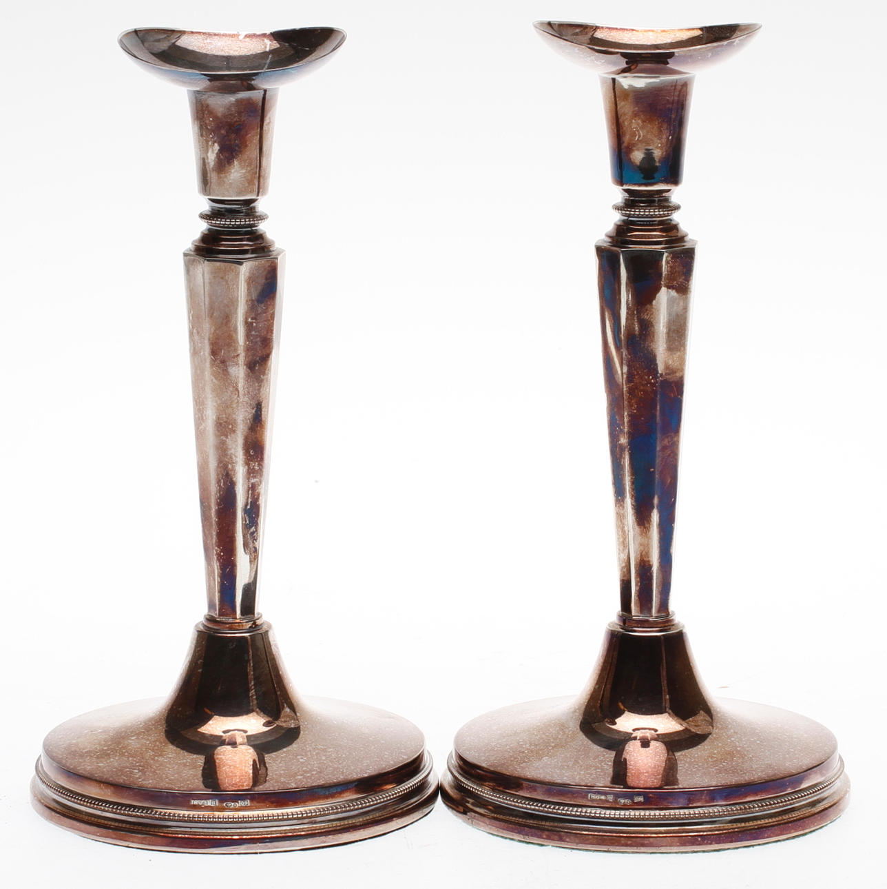 LJUSSTAKAR, ett par, silver, MGAB, Uppsala.