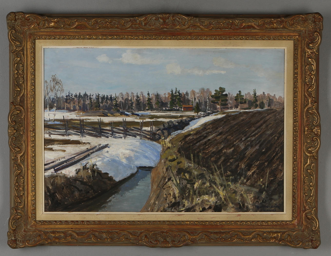 GUNNAR ZETTERSTRÖM. Landskap från Rådmansö, olja på pannå, signerad.