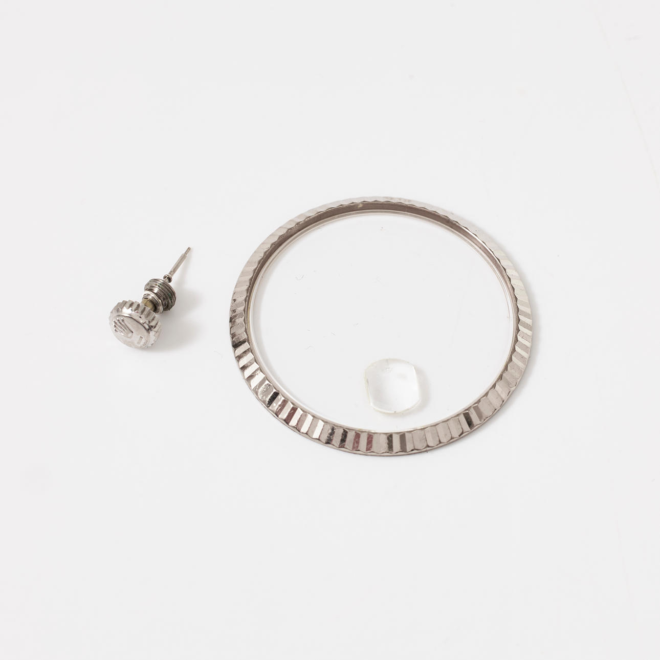 ROLEX, bezel / glasring, 18 k vitguld.