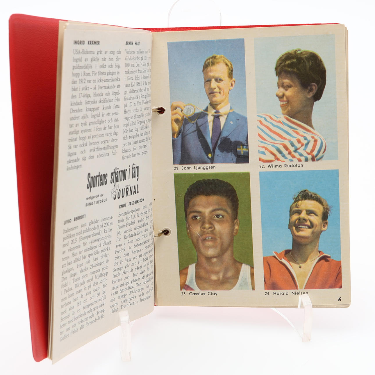 CASSIUS CLAY. PROBABLY THE VERY FIRST COLLECTOR'S PICTURE OF AMERICAN BOXER CASSIUS CLAY AS AN 18-YEAR-OLD AFTER WINNING OLYMPIC GOLD AT THE 1960 ROME OLYMPICS IN THE HOME JOURNAL'S COLLECTOR'S ALBUM.