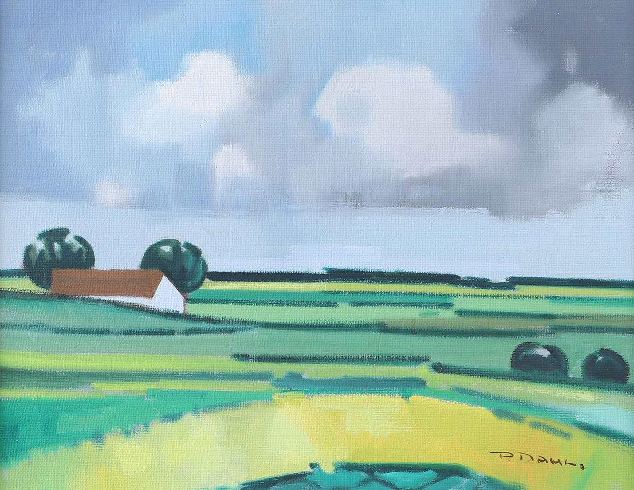 PER DAHL. Skånska slätten, oil on canvas, signed P Dahl.