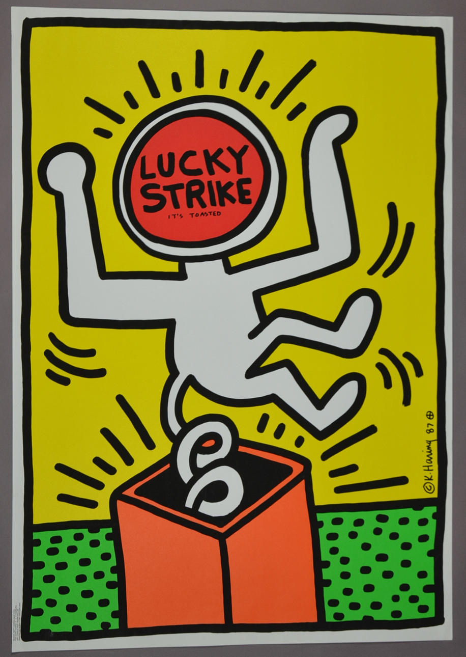 KEITH HARING. AFFISCH LUCKY STRIKE.