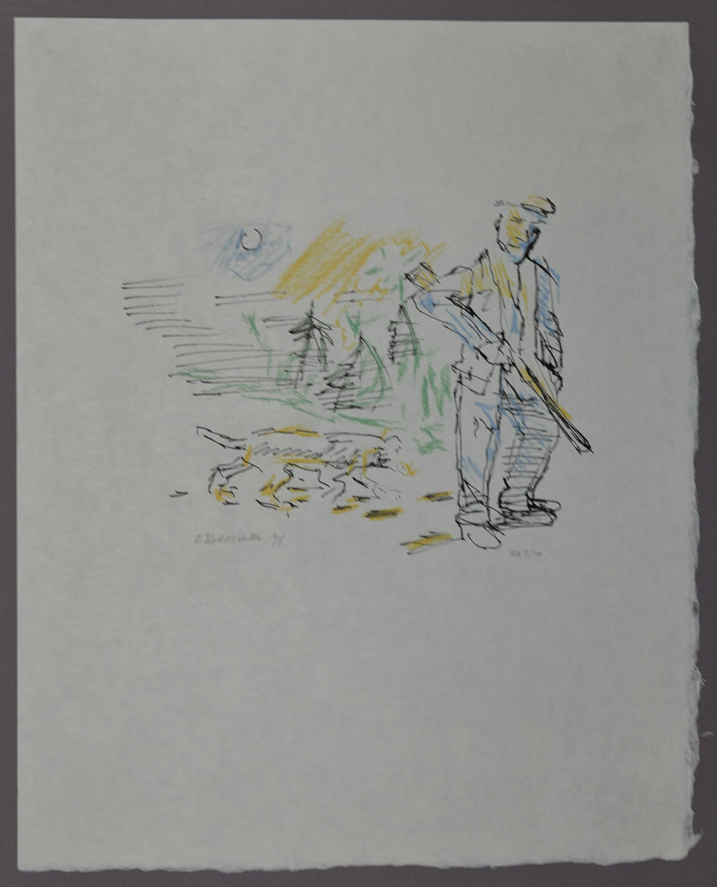 OSKAR KOKOSCHKA. JÄGARE MED HUND.