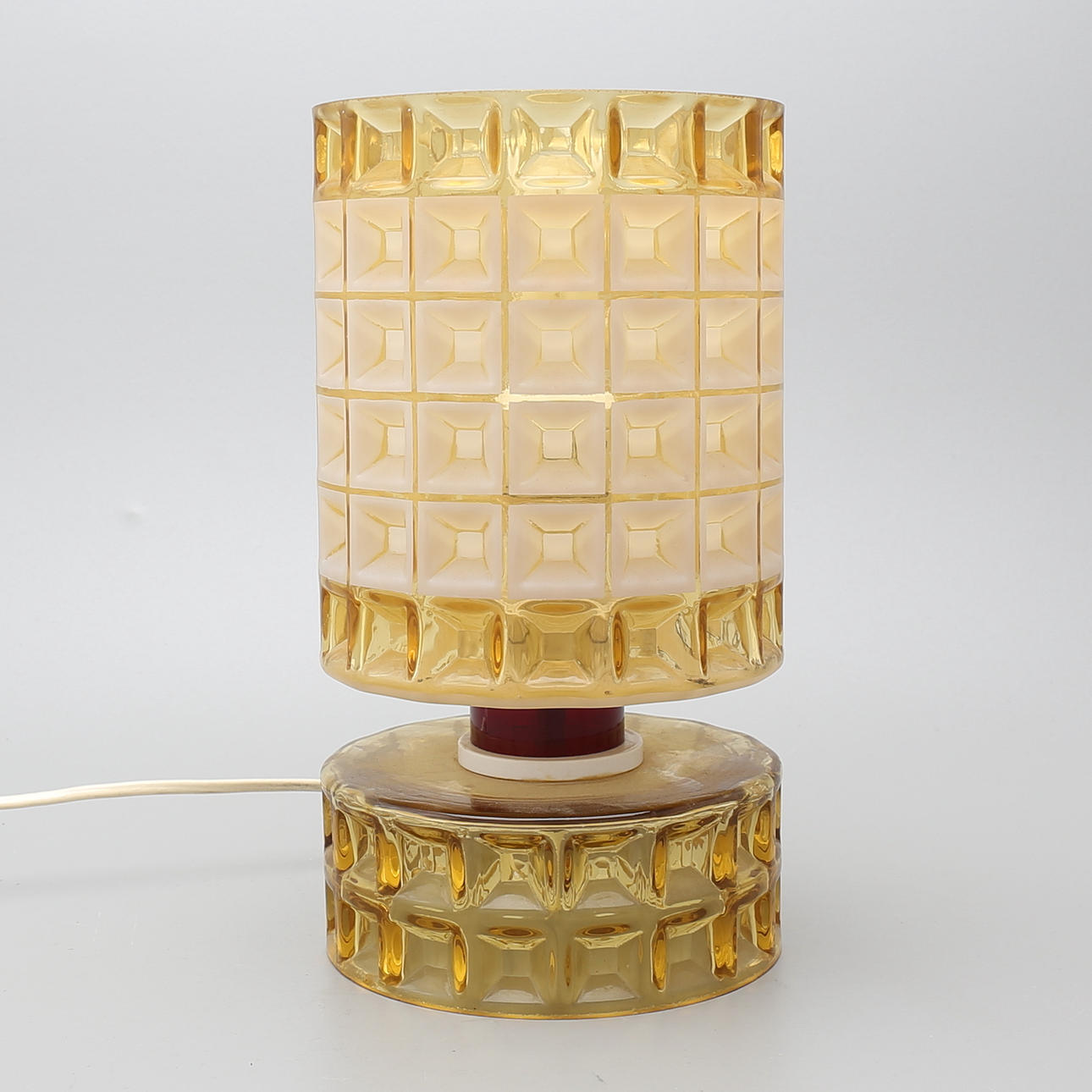 TABLE LAMP, glass, 1960s/1970s.
