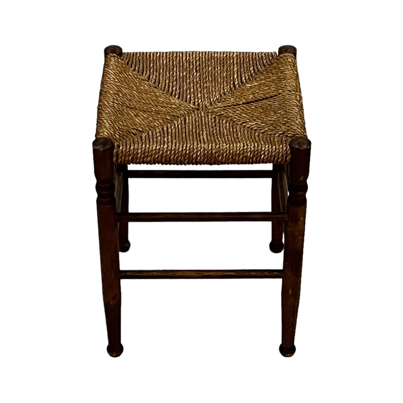 Hocker, Rattan und Holz, 20. Jahrhundert.