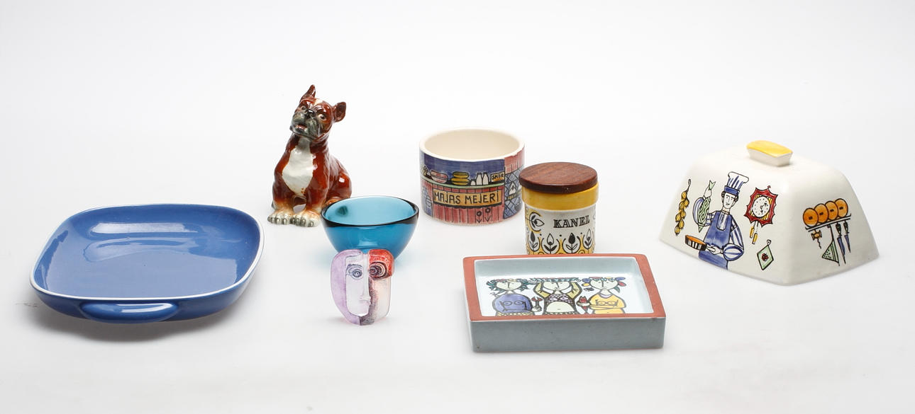 GLAS och KERAMIK, 8 delar, bland annat Goebel, Orrefors, Gustavsberg.