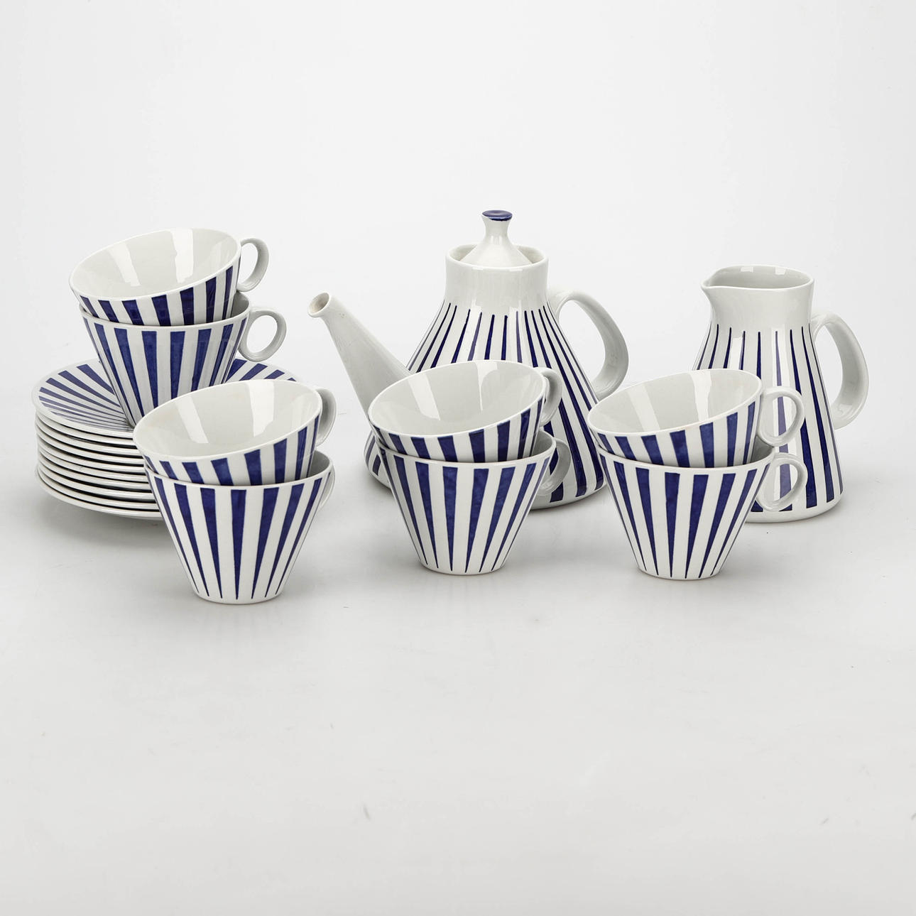 STIG LINDBERG. COFFEE SET “Sailor” 12 pieces, Gustavsberg