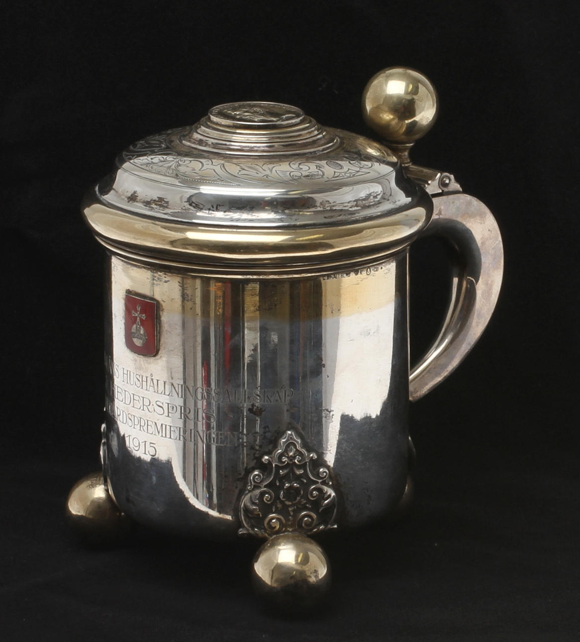 STOP, silver, C G Hallberg, Stockholm, 1915. Vikt 467 gram.