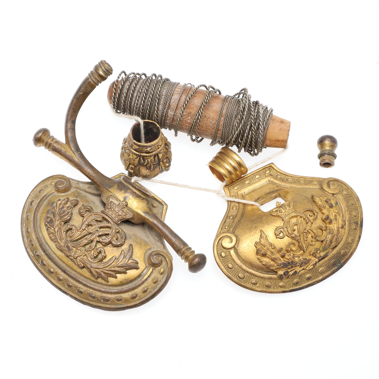 A COLLECTION OF FITTINGS FOR A VICTORIAN COURT SWORD. Weapons ...
