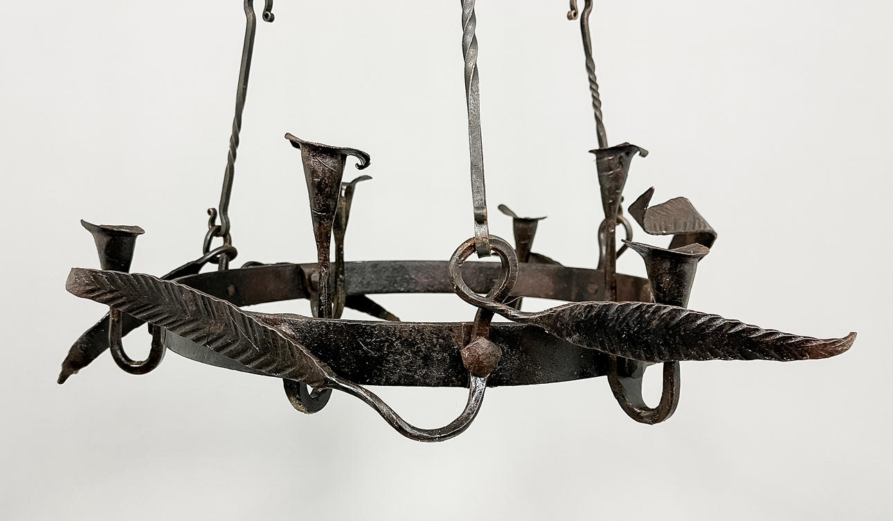 IVAN DAHLSTRAND. CHANDELIER, wrought, 6 light points.