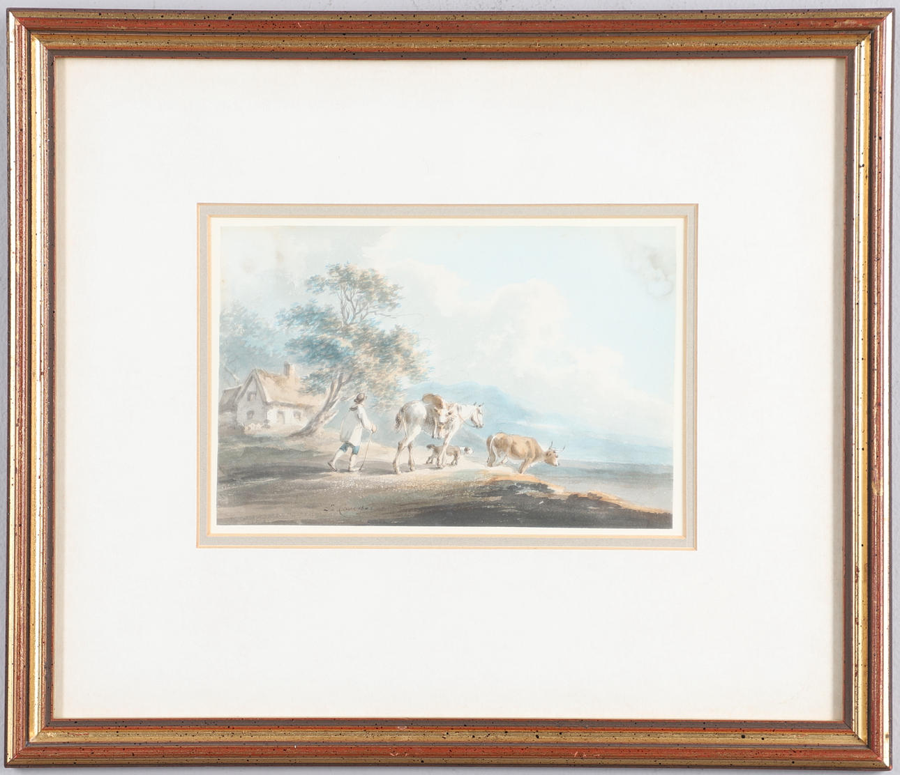 PETER LE CAVE (FL.1789-1816). LANDMAND MED HUSDYR.