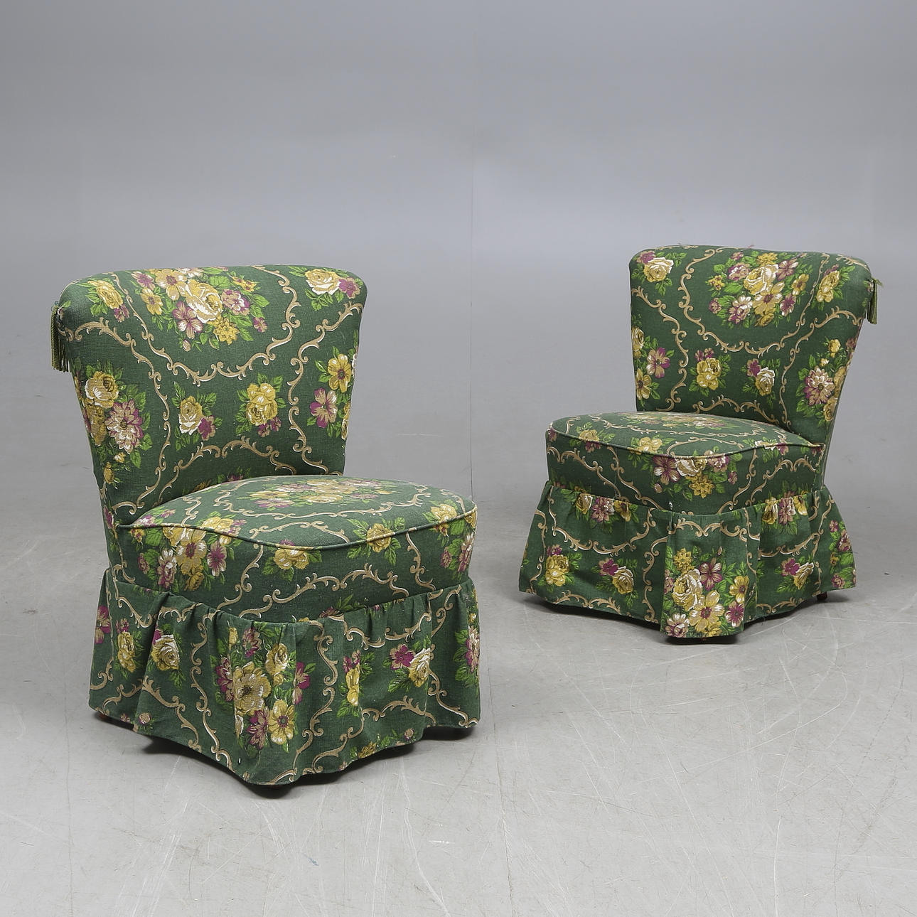 FÅTÖLJER, 3 st, emma-typ, 1950/60-tal.