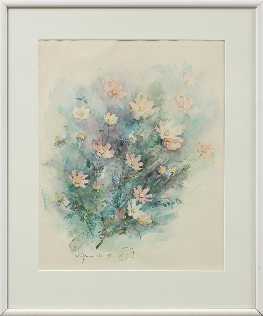 ELSE UHLMANN. 2 st, Akvarell, signerade samt daterade 1982.