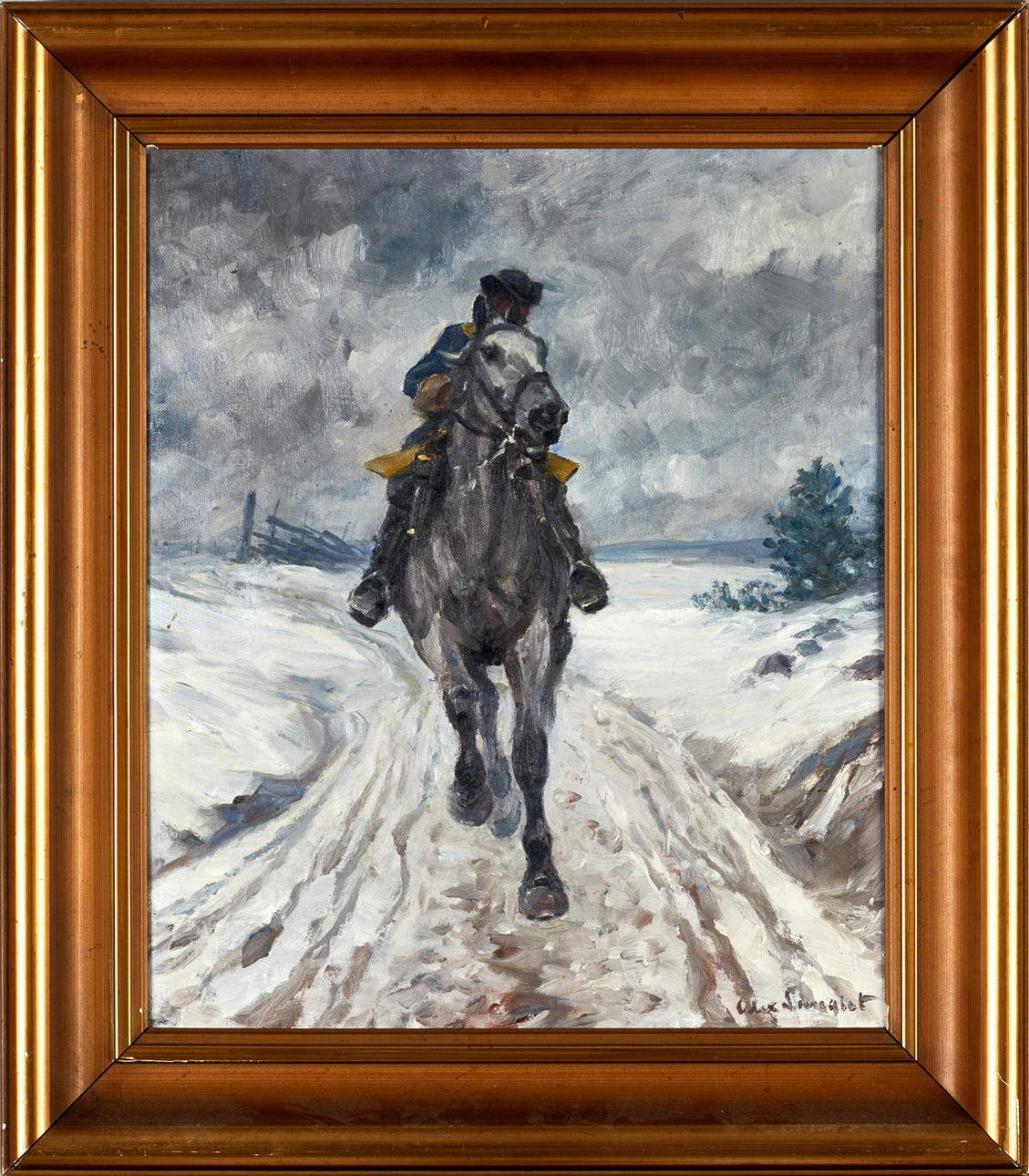 ALEXANDER LANGLET, (1870-1953): Karolin on horseback, signed Alex Langlet, 1930s, oil on canvas.
