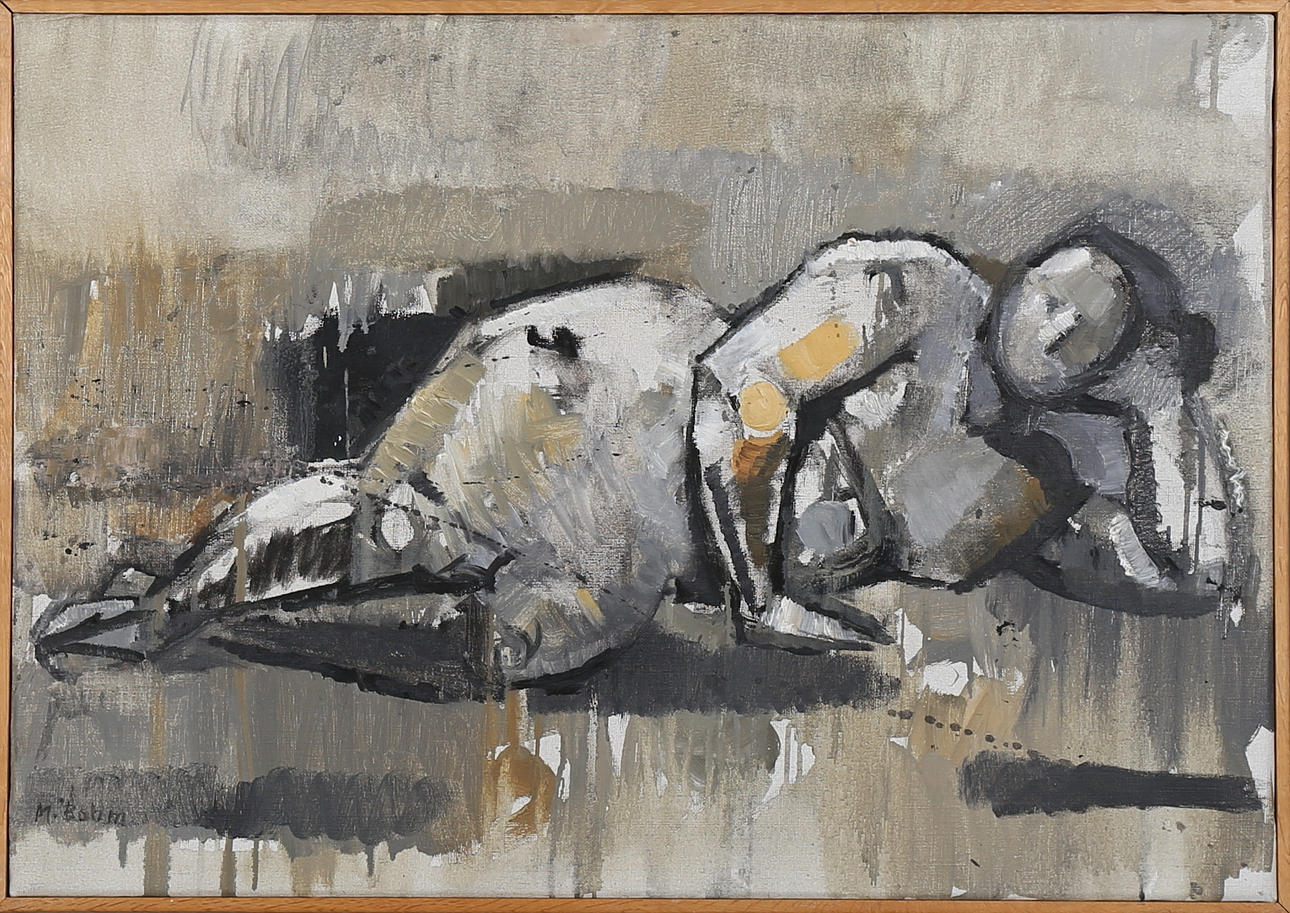 MÄRTA BOHM. Liggande kvinna, olja på duk, signerad M Bohm.