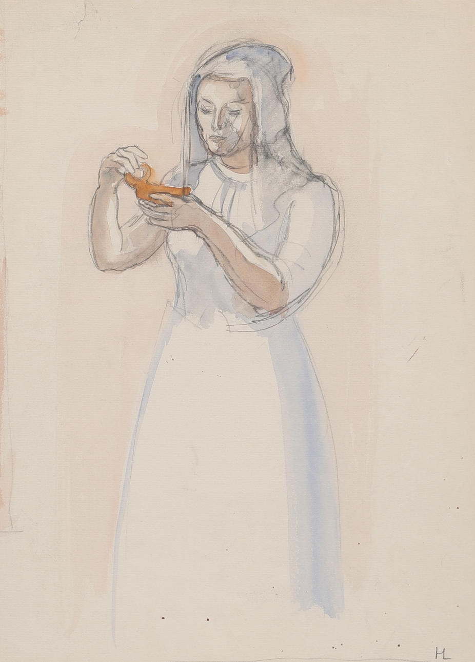 HILDING LINNQVIST. AQUARELL, signiert.