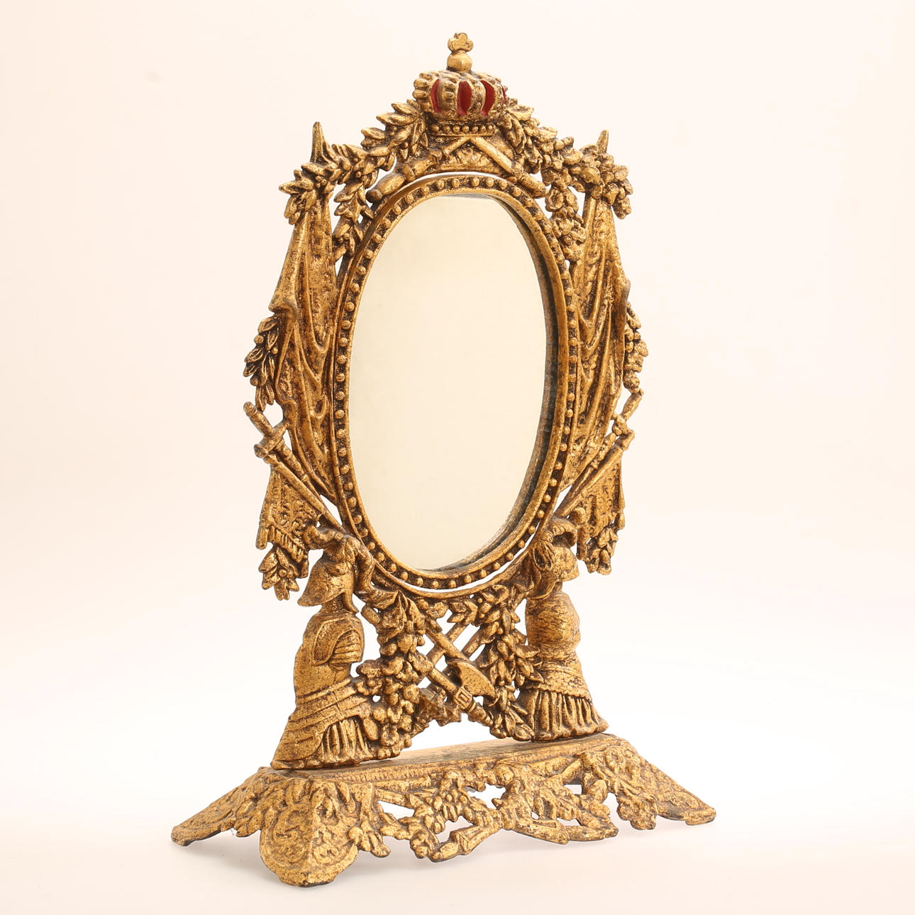 BORDSPEGEL, förgylld gjutjärn, 1800-tal.