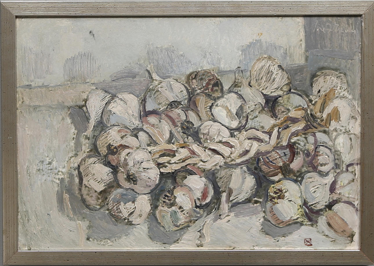 NILS ZETTERBERG. Olja på pannå, signerad.