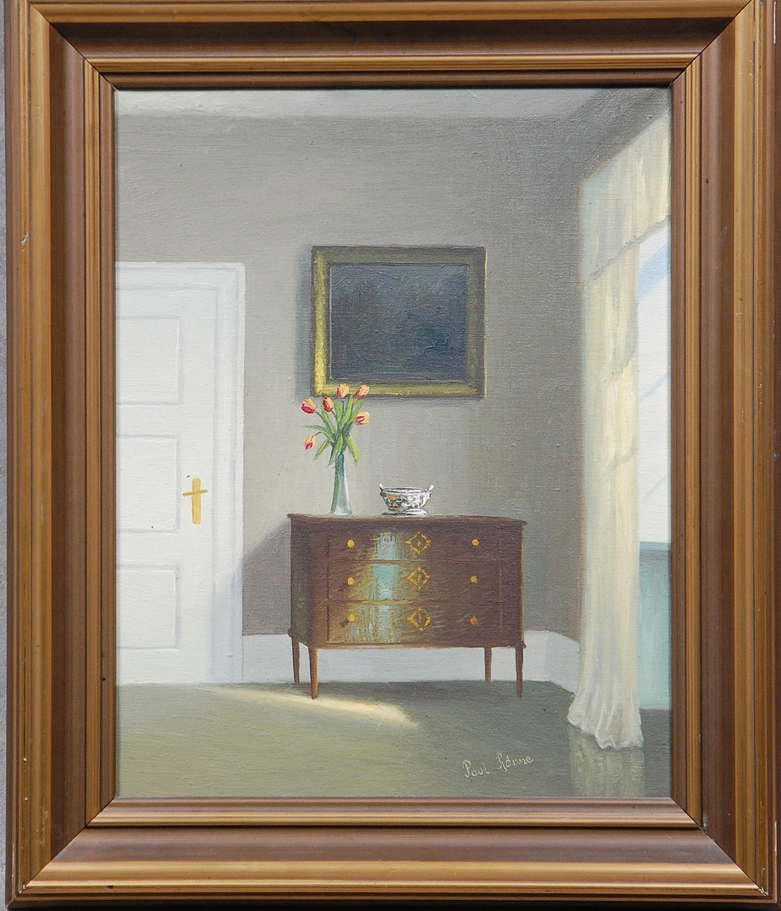 KAI DREWS DANMARK. 1884-1964, interiör, olja på duk , signerad med pseudonym.