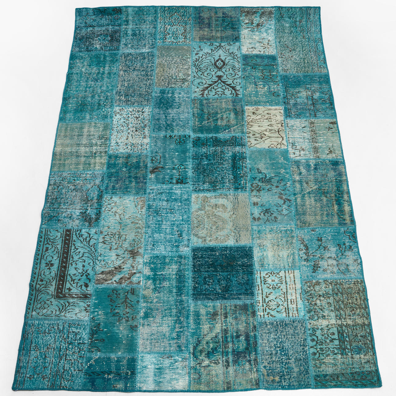 MATTA, patchwork, turkosa färger.