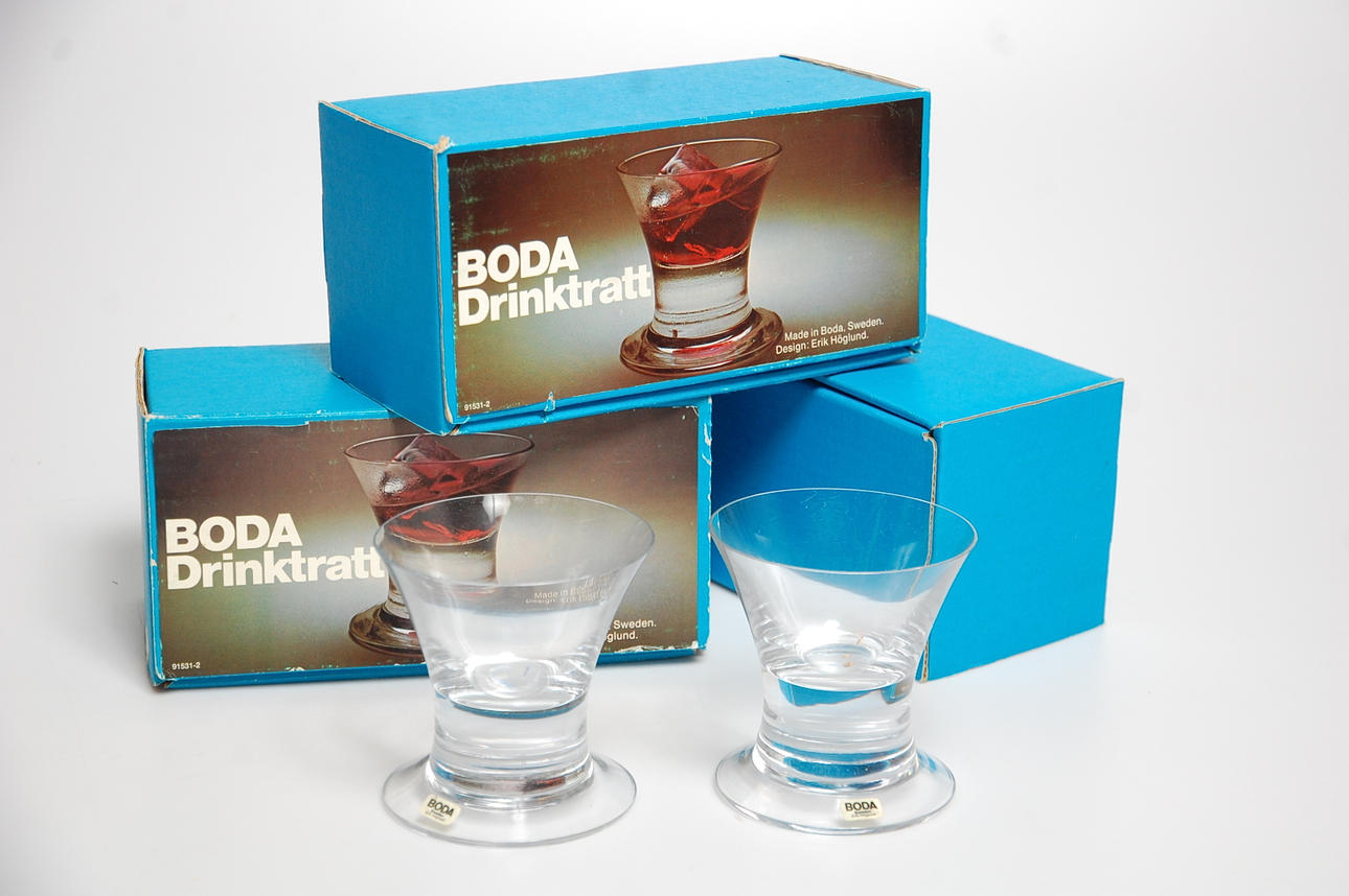 DRINKTRATTAR, 6 st Erik Höglund, Boda, 1970-tal.