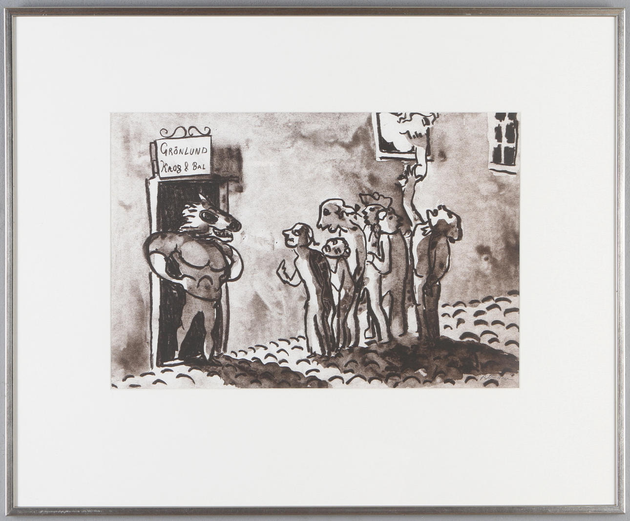 PETER DAHL. Grönlund Krog & Bal, litografi, signerad.