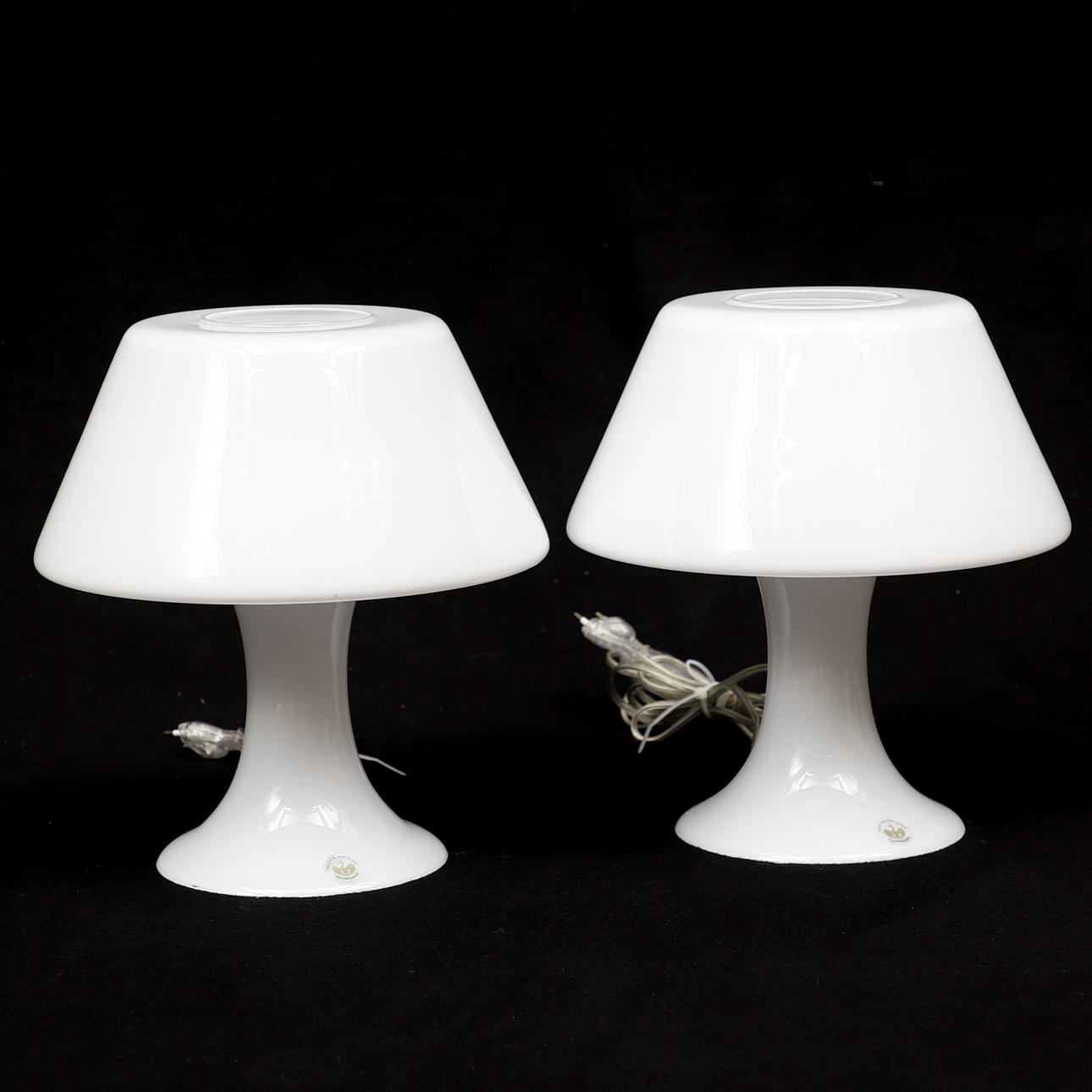 Bordlamper, et par, „One“, Holmegaard, Danmark.