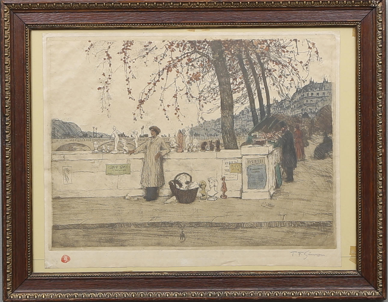 FRANTISEK SIMON-TAVIK. Färgetsning, signerad.