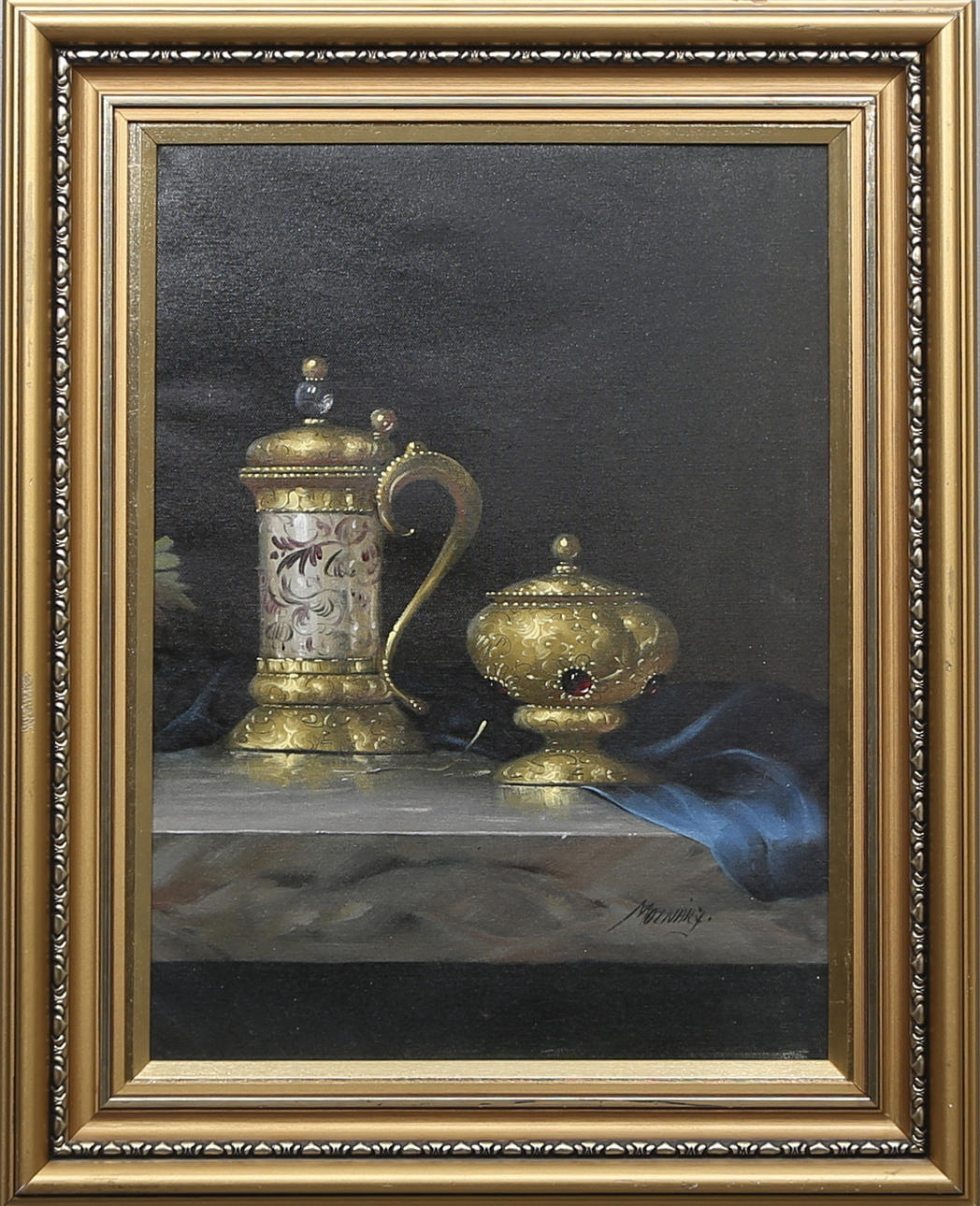 OIDENTIFIERAD KONSTNÄR. Olja på duk, signerad.