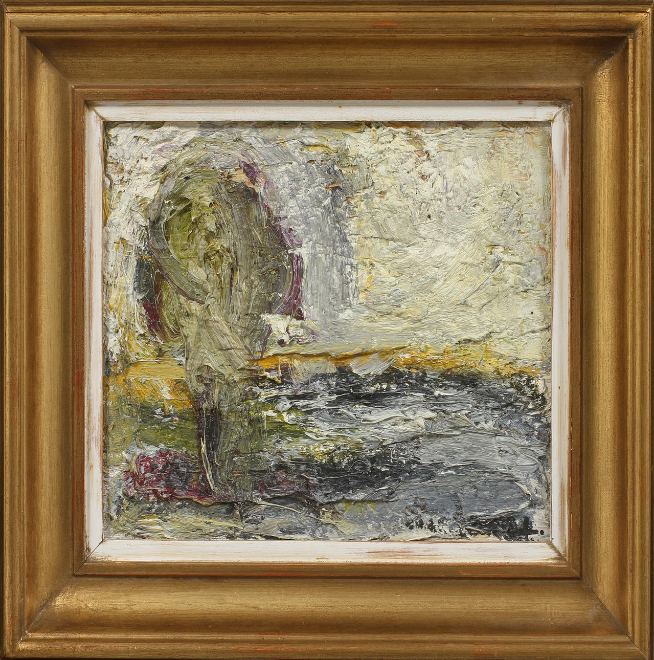 EVERT LUNDQUIST. "Landskap No 6", olja på pannå, sign.