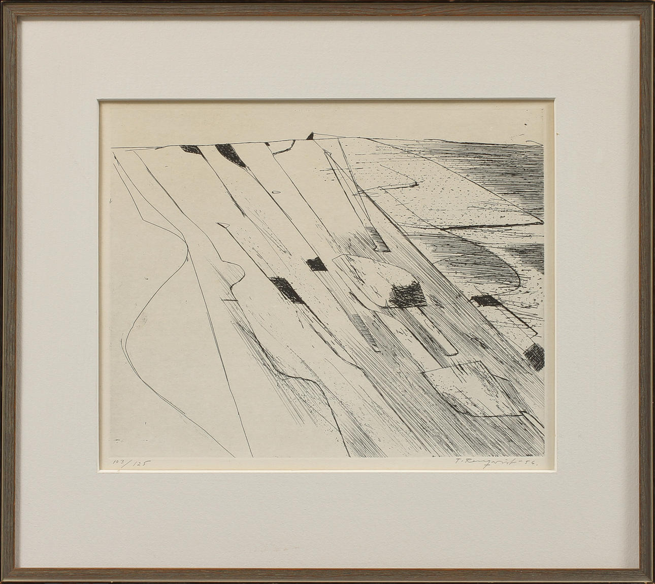 TORSTEN RENQVIST. etsning, sign o numr 103/125. Dat -56.