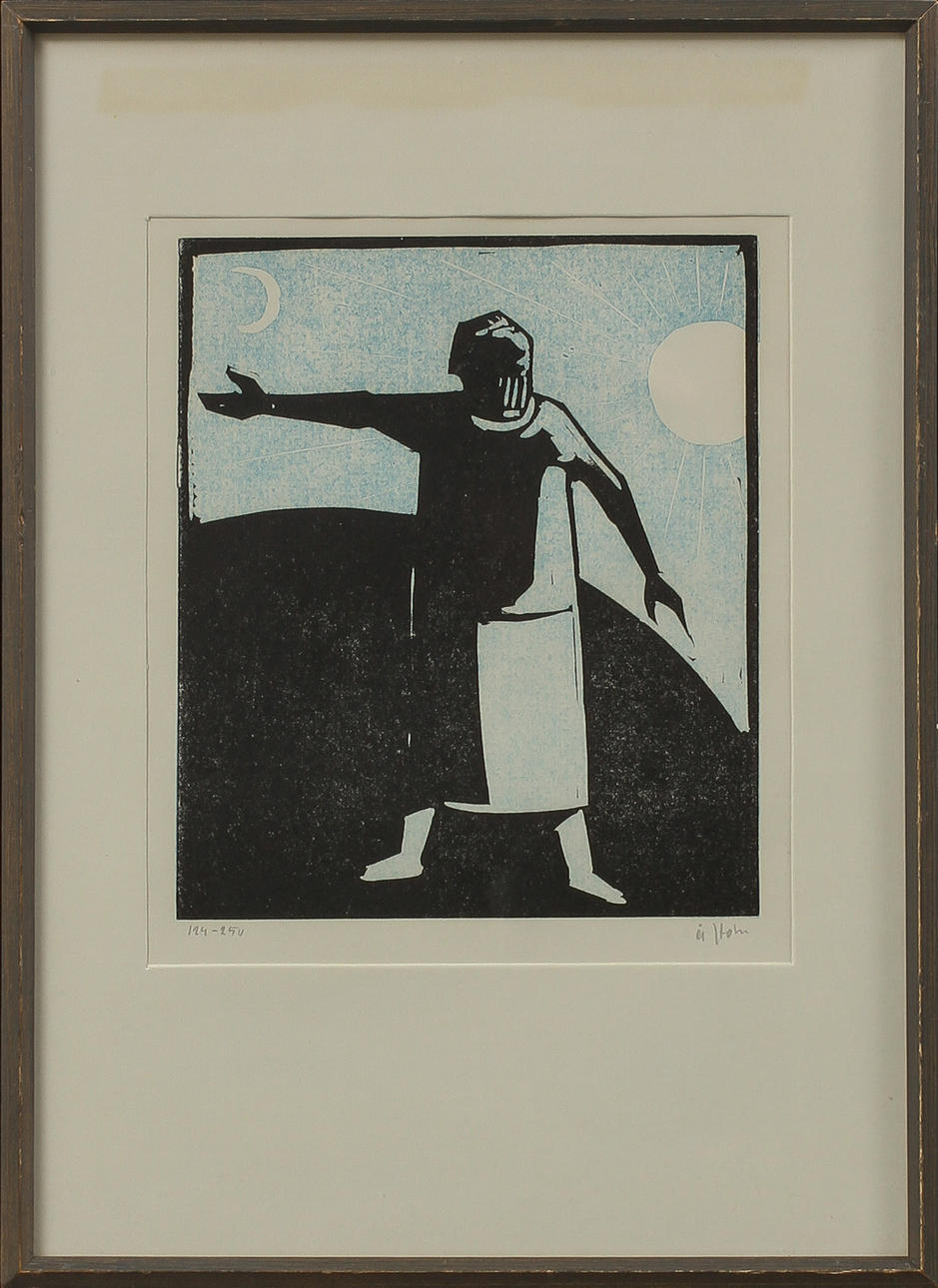 ÅKE HOLM. 2 st, träsnitt, sign o dat -77.