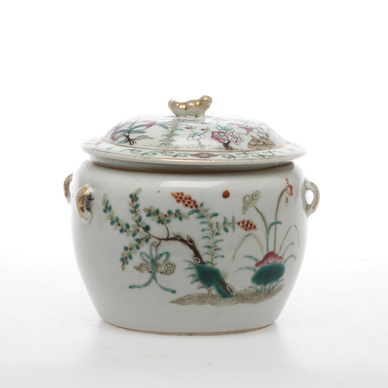 BURK MED LOCK, porslin, Kina.