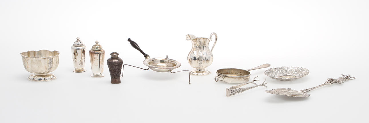 PARTI SILVER, 10 delar, ca 398 gr.