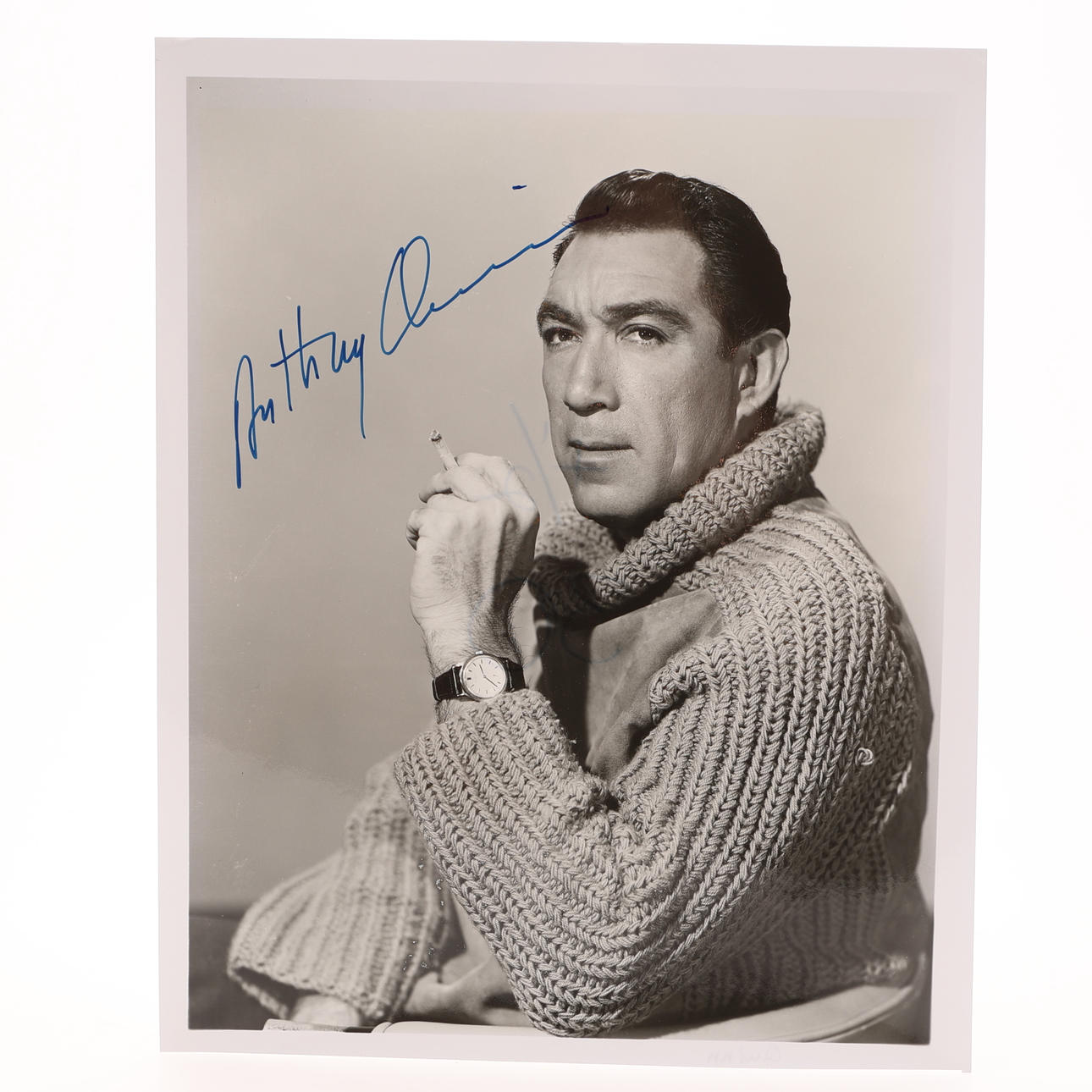 AUTOGRAPH. AMERICAN ACTOR ANTHONY QUINN (1915-2000), A TWO-TIME ACADEMY AWARD WINNER.