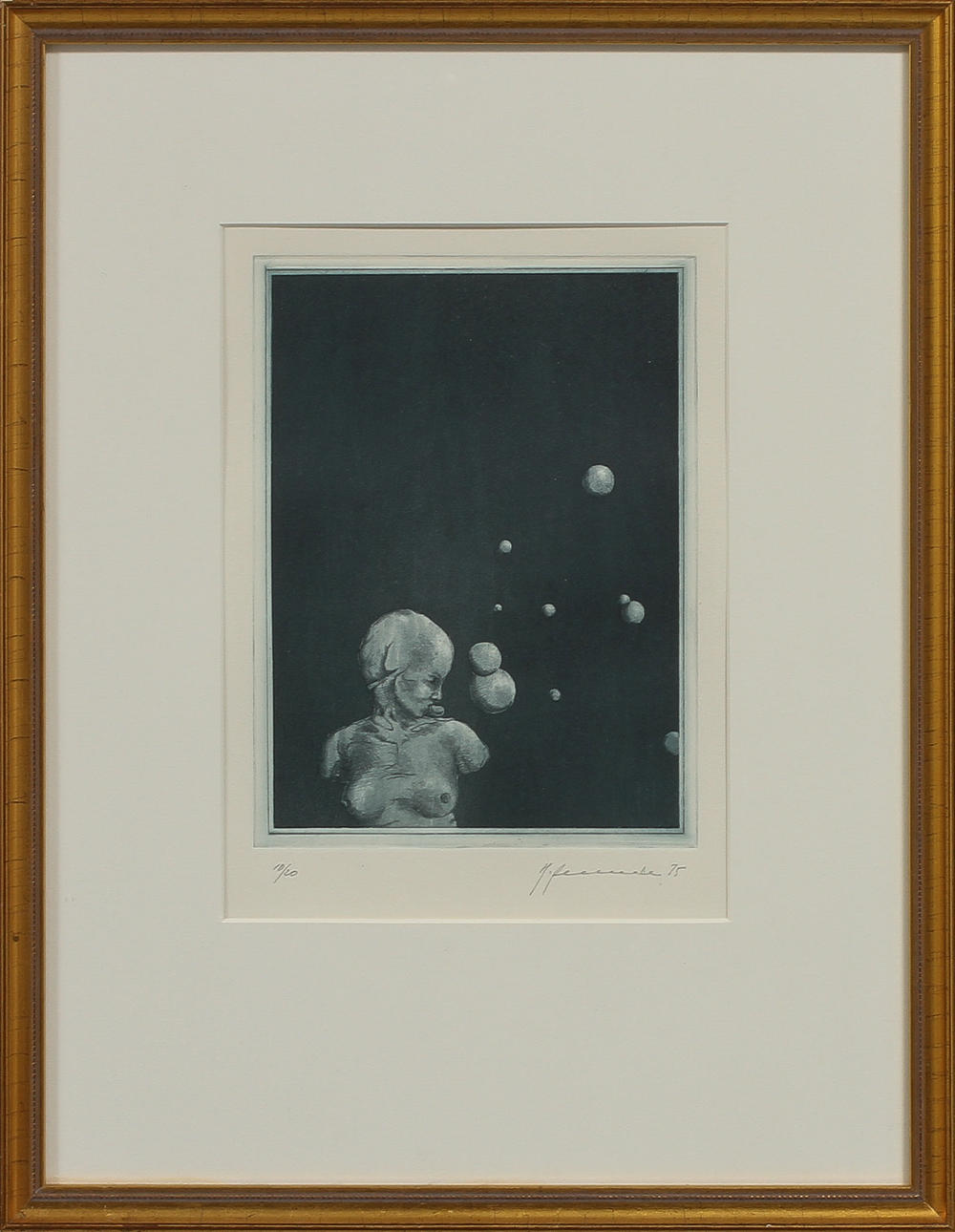 OIDENTIFIERAD KONSTNÄR. akvatint, otydl sign. Numr 10/20.