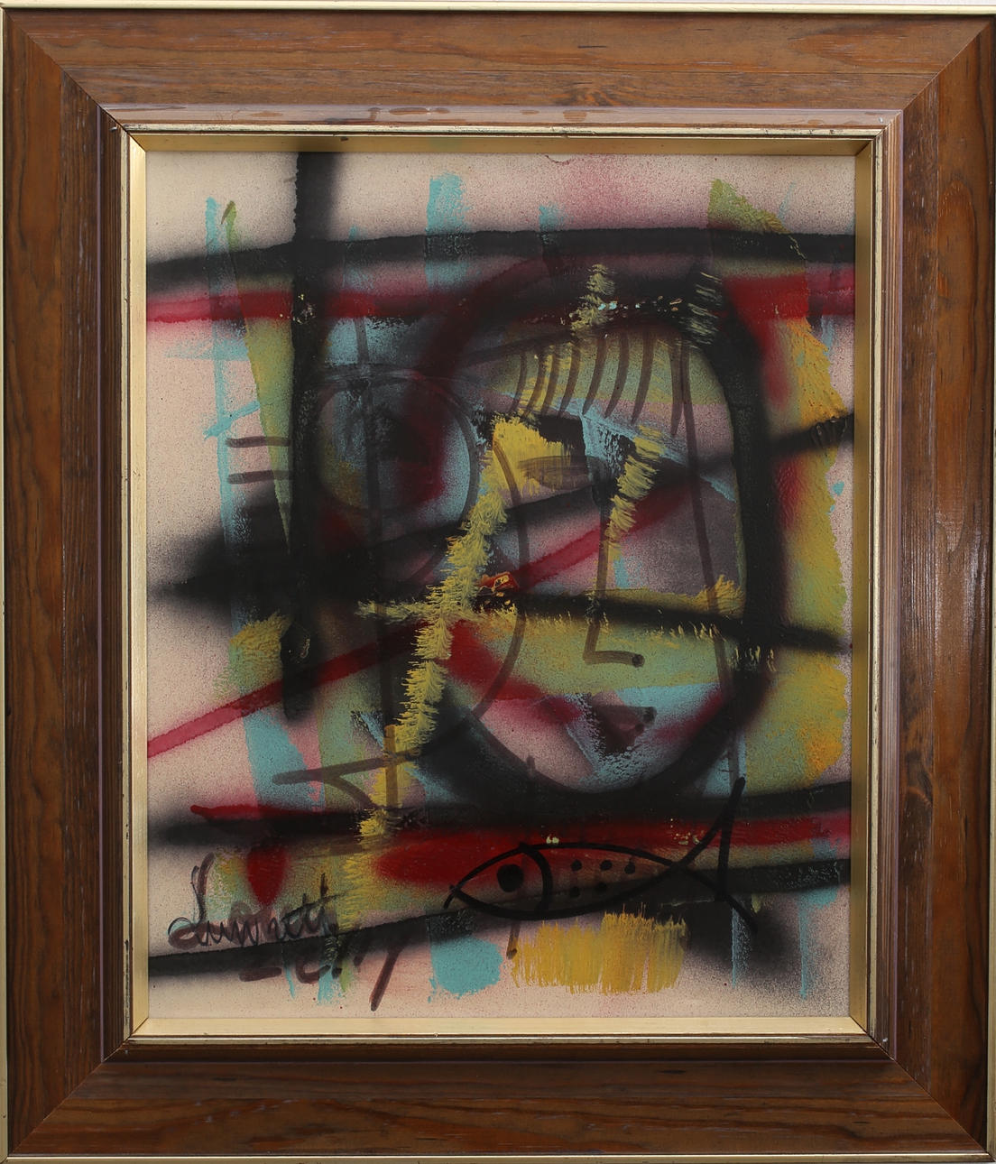 LOUIS ZELIG. Olja på duk, komposition.